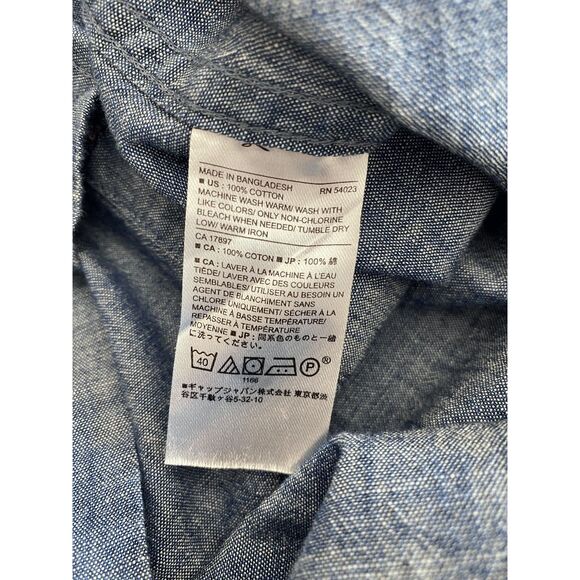 Chambray Shirt XL Banana Republic Soft Wash Slim Fit - Picture 8 of 9